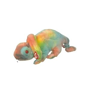Ty Beanie Buddy Rainbow the Chameleon‎ 1999 12.5" Plush W/ Tags Mint Vintage